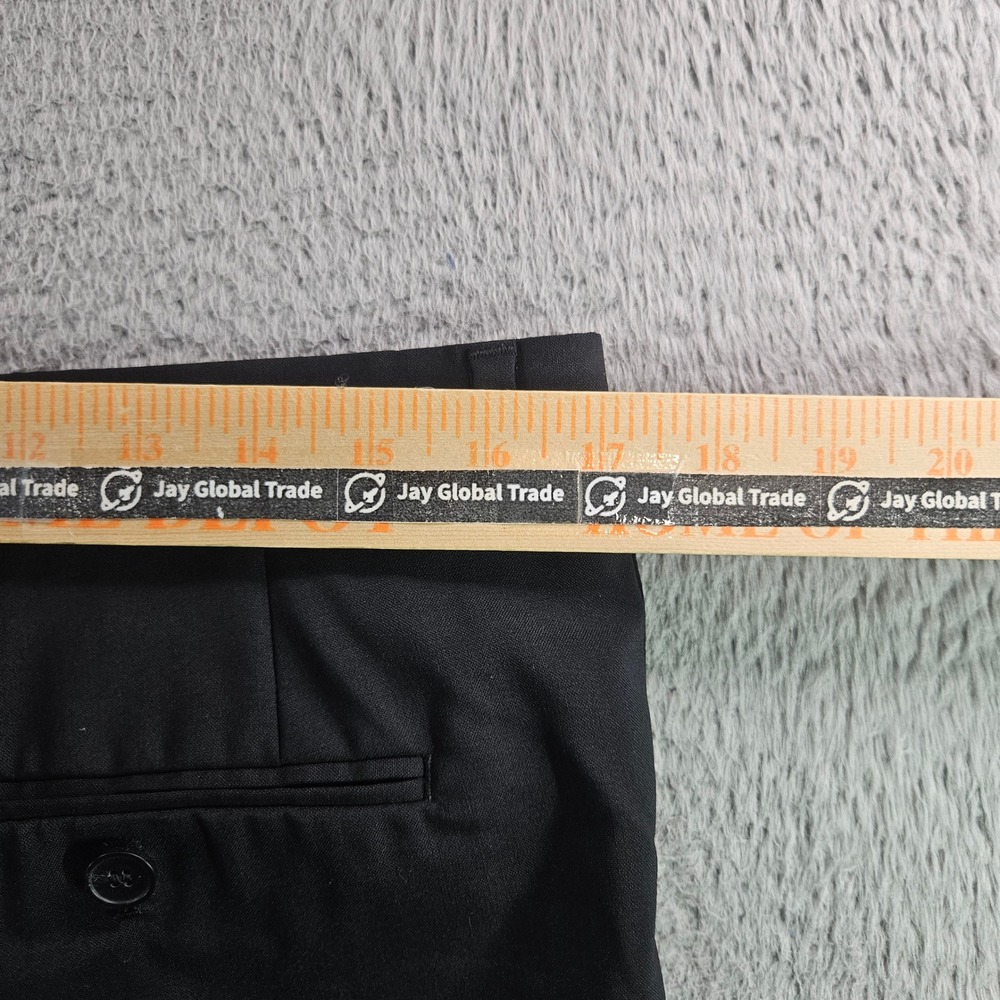 Hugo Boss Amaro Helse Mens Black Virgin Wool Blend Pleated Dress Pants 34x29 - Picture 6 of 11